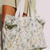 Bolsa de playa de algodón con hojas tropicales Palme