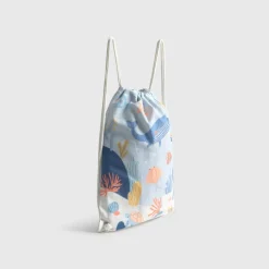 Bolsa mochila de algodón con estampado de fondo marino Marine