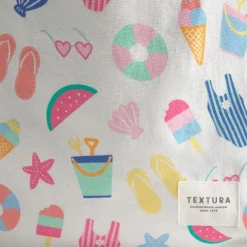 Bolsa mochila de algodón con motivos playeros Etola