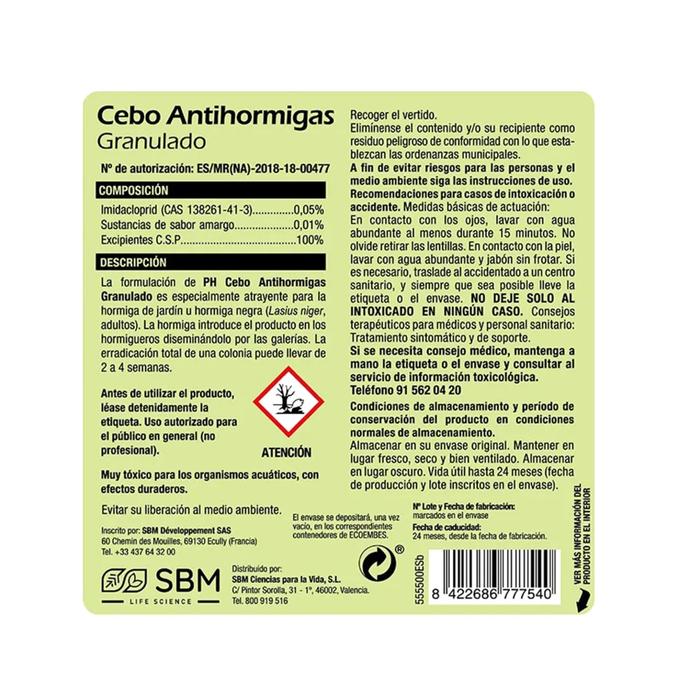 Cebo Antihormigas granulado Protect Home