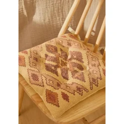 Cojín de silla de algodón dhurrie con print Aisha