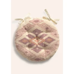 Cojín de silla de algodón dhurrie con print Aisha