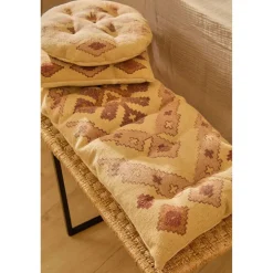 Cojín de silla de algodón dhurrie con print Aisha