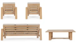 Conjunto de jardín Bizzotto BALTIC de aluminio natural/beige