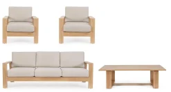 Conjunto de jardín Bizzotto BALTIC de aluminio natural/beige