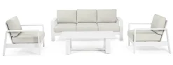 Conjunto de jardín Bizzotto BALTIC de aluminio blanco/gris claro