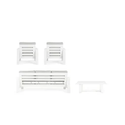 Conjunto de jardín Bizzotto BALTIC de aluminio blanco/gris claro