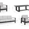 Conjunto de jardín Bizzotto BALTIC de aluminio antracita/gris claro