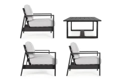 Conjunto de jardín Bizzotto BALTIC de aluminio antracita/gris claro