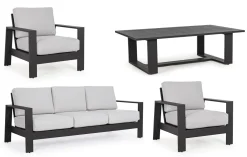 Conjunto de jardín Bizzotto BALTIC de aluminio antracita/gris claro