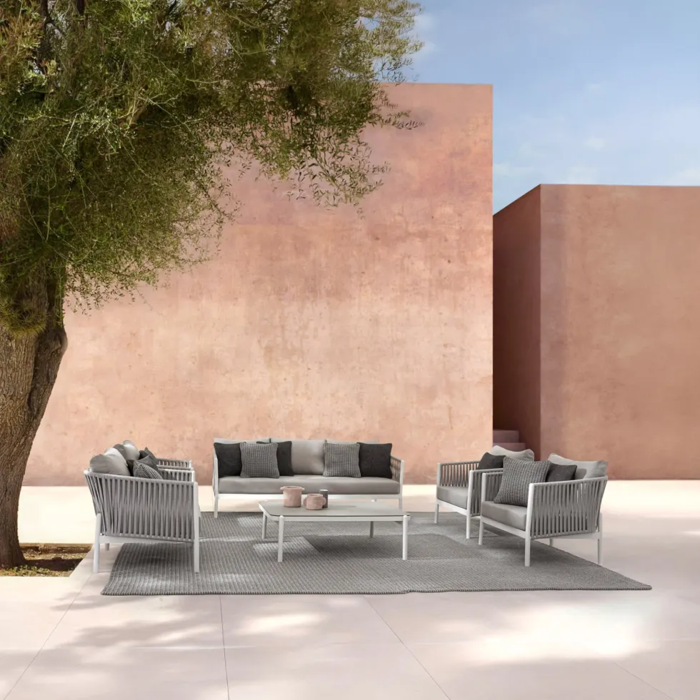 Conjunto de jardín Bizzotto FLORENCIA de aluminio blanco