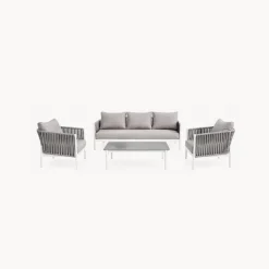 Conjunto de jardín Bizzotto FLORENCIA de aluminio blanco