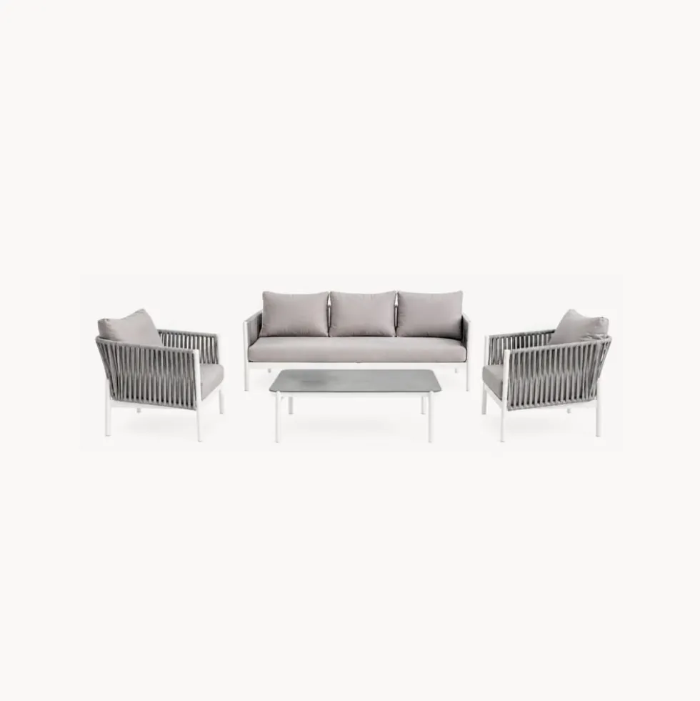 Conjunto de jardín Bizzotto FLORENCIA de aluminio blanco