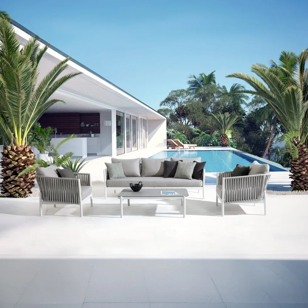 Conjunto de jardín Bizzotto FLORENCIA de aluminio blanco