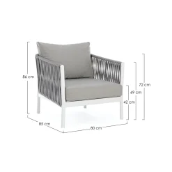Conjunto de jardín Bizzotto FLORENCIA de aluminio blanco