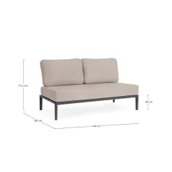 Conjunto de jardín Bizzotto GERALD de aluminio antracita