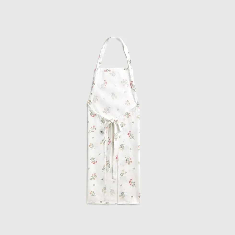 Delantal de algodón con estampado de flores Florgu