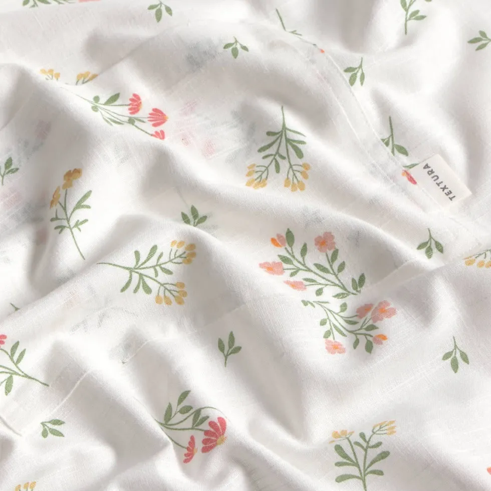 Delantal de algodón con estampado de flores Florgu