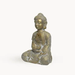 Figura de jardín Buda sentado en dorado