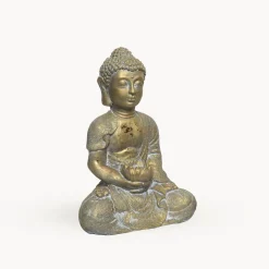 Figura de jardín Buda sentado en dorado