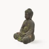 Figura de jardín Buda sentado en marrón con musgo