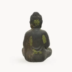 Figura de jardín Buda sentado en marrón con musgo