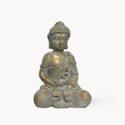 Figura de jardín Buda sentado en dorado