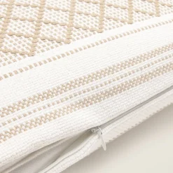 Funda de cojín tejido rombos con borlas Diami