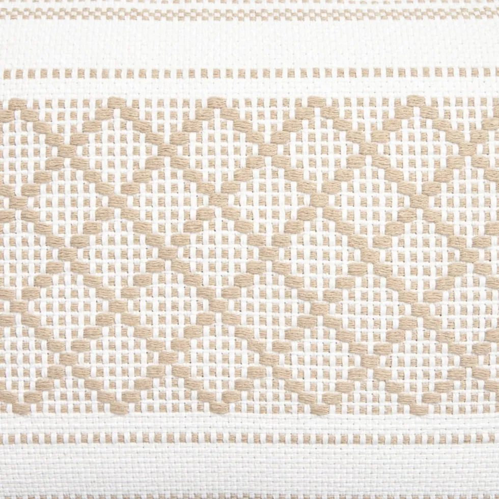 Funda de cojín tejido rombos con borlas Diami