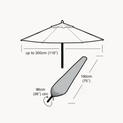 Funda Protectora de Parasol Circular Mediano ø190x96 cm