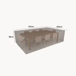 Funda Protectora para Conjunto de Mesa Rectangular y 8 Sillas 325x205x90 cm