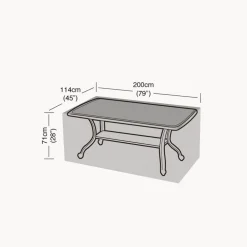 Funda Protectora para Mesa Rectangular de Jardín (8 Plazas) 114x200x71 cm