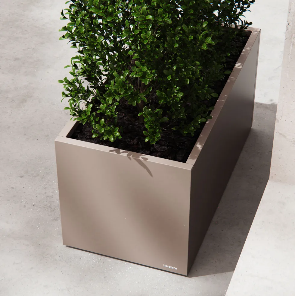 Herstera Metal Planter - Jardinera METAL PLANTER 50 taupe oscuro