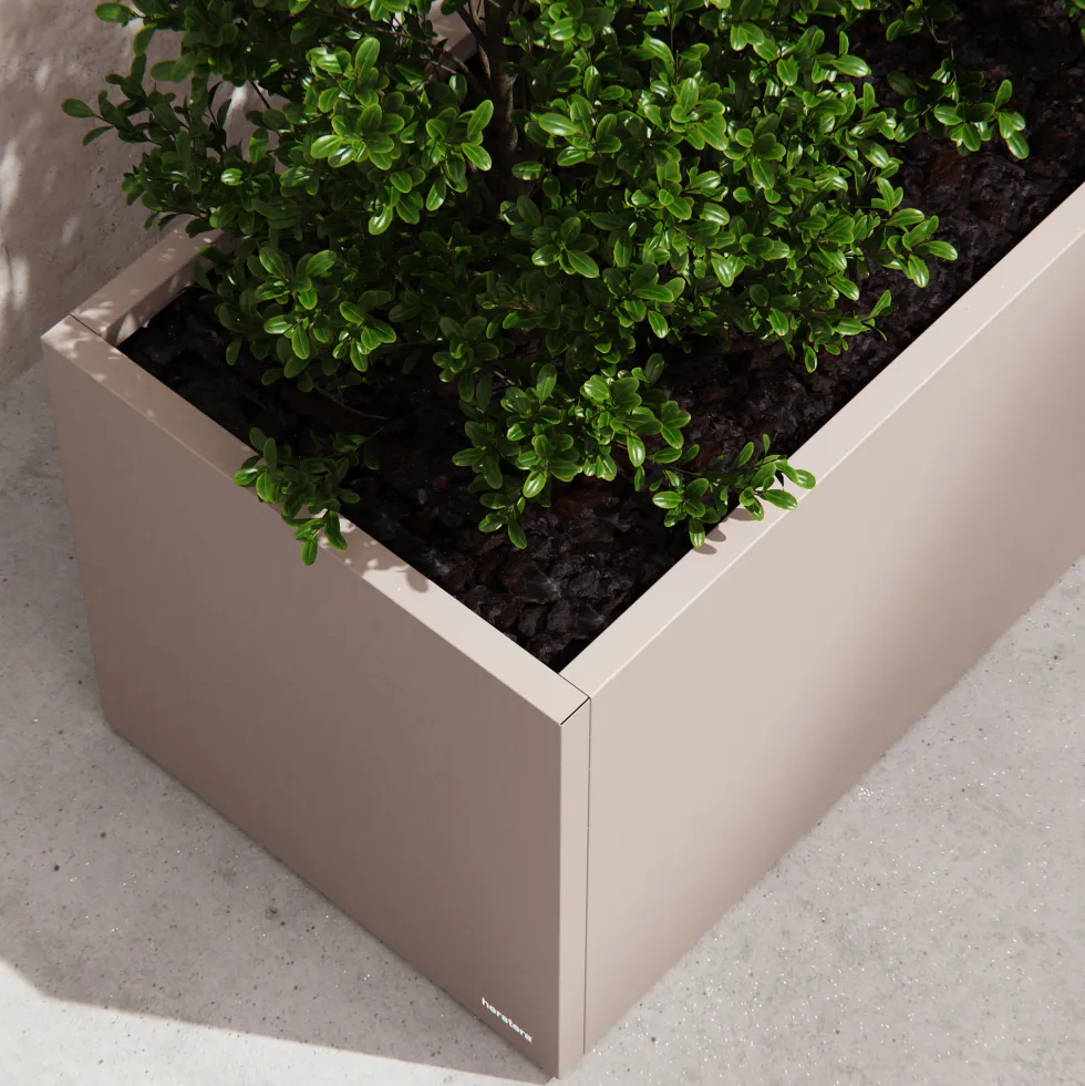 Herstera Metal Planter - Jardinera METAL PLANTER 50 taupe oscuro