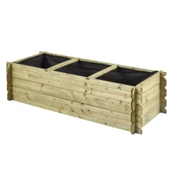 Huerto suelo madera rect. brasil - 140x60x40cm