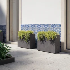 Jardinera alta de plástico Artevasi antracita Sydney con reserva