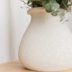 Jarrón Horus de Cerámica Blanco Mate Ø20x19 cm