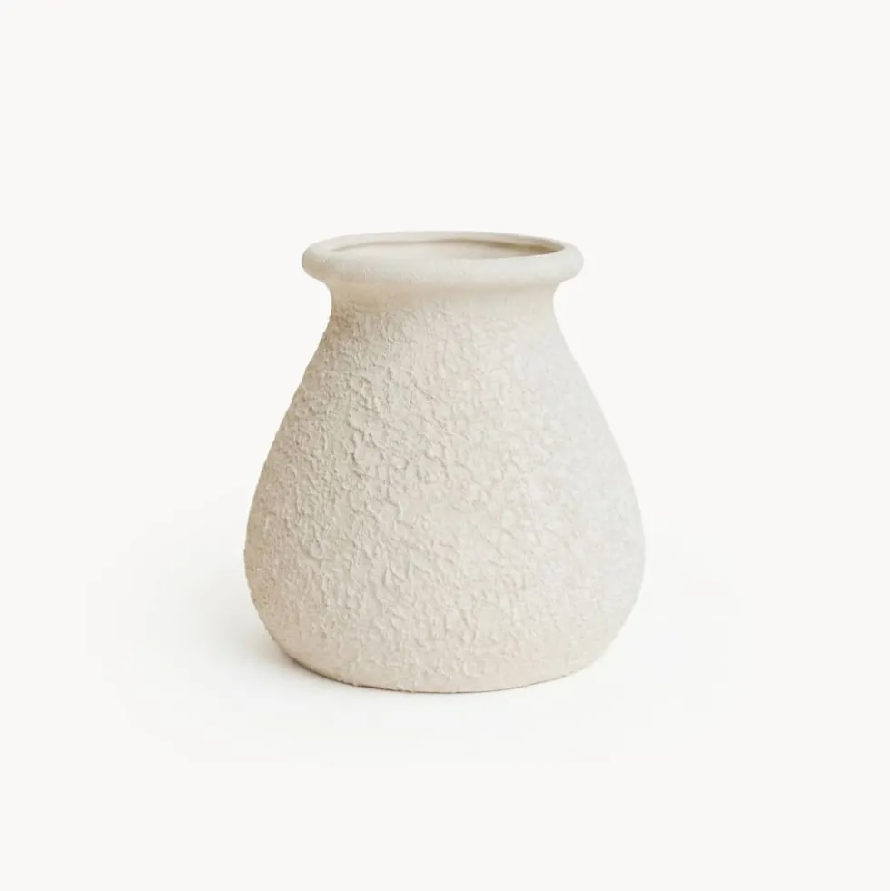 Jarrón Horus de Cerámica Blanco Mate Ø20x19 cm
