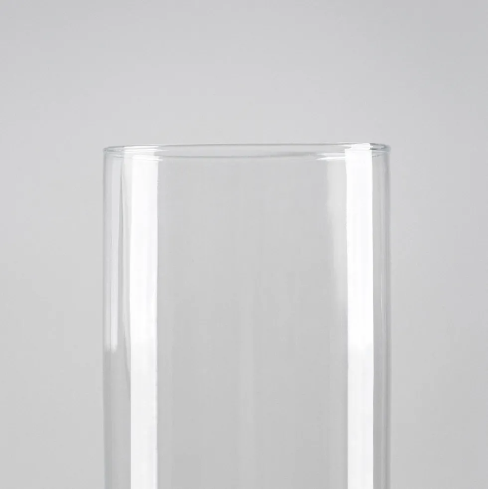 Jarrón transparente cilíndrico