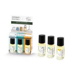 Kit 3 aceites perfumados de 15ml (blanc coton, monoi soleil y ambre et baumes)