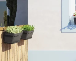 Maceta de plástico Artevasi antracita Capri jardinera