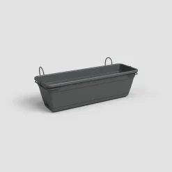 Maceta de plástico Artevasi antracita Venezia jardinera con soporte y reserva de agua