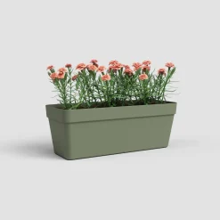 Maceta de plástico Artevasi verde grisaceo Capri jardinera con reserva de agua