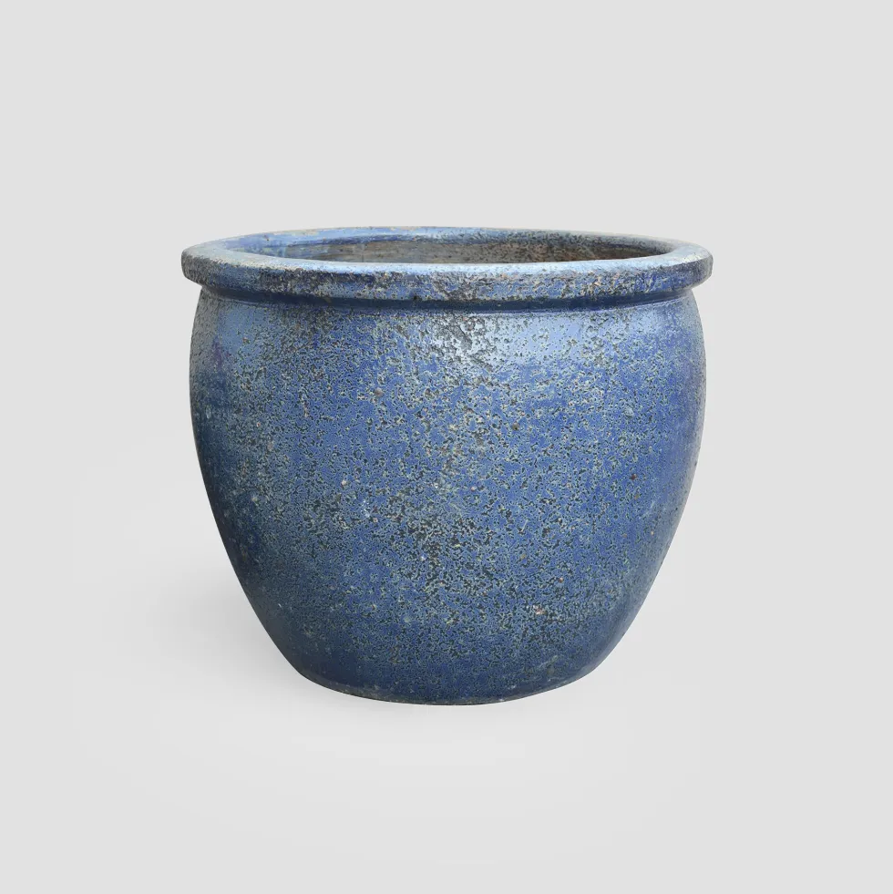 Maceta Fronda de gres Ironstone azul bucólico (Campana)