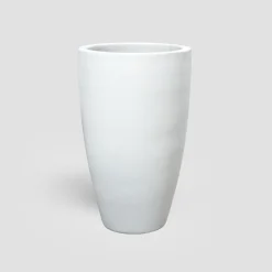 Maceta Fronda esmaltada Glazed blanco (Campana alta)