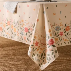 Mantel antimanchas resinado con estampado floral Abu