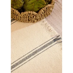 Mantel individual de algodón con raya tejida Bari