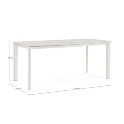 Mesa de comedor exterior Bizzotto ALCORA blanco extensible