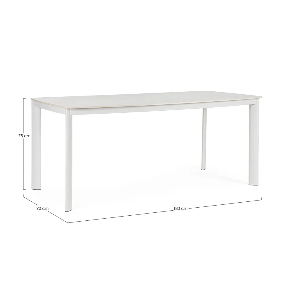 Mesa de comedor exterior Bizzotto ALCORA blanco extensible