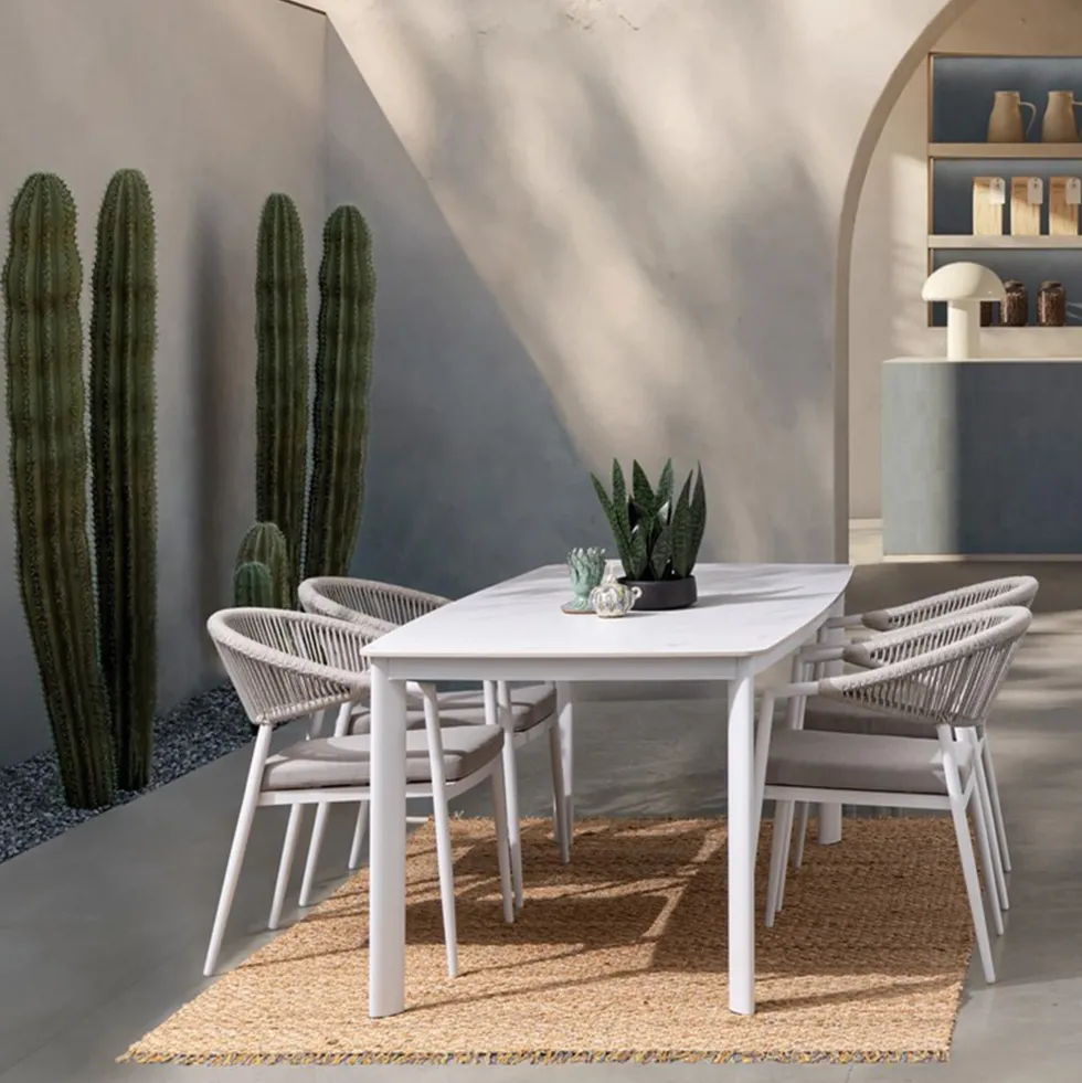 Mesa de comedor exterior Bizzotto ALCORA blanco extensible
